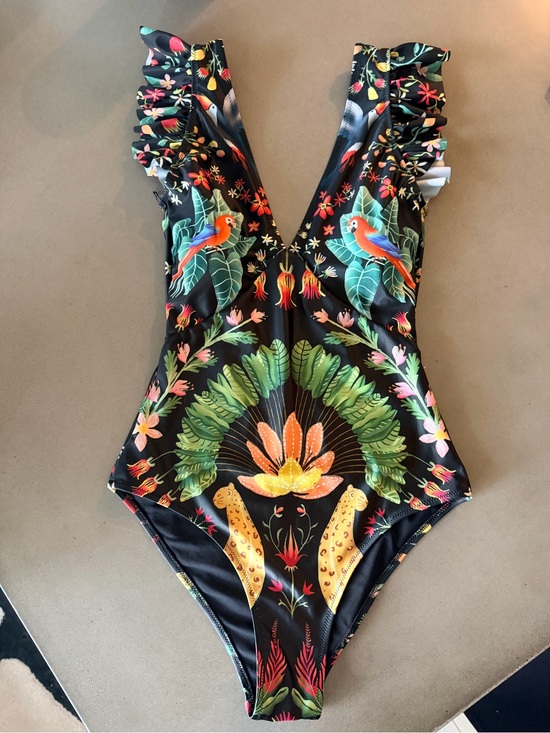 Averie Other - Black Tropical One-Piece Swimsuit Size Small